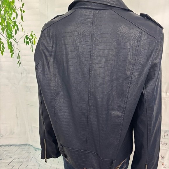 Zenana Outfitters Dark Navy Pleather Jacket - Picture 4 of 7